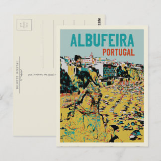 Cartão Postal Albufeira Algarve Lagos litoral de Portugal viagem