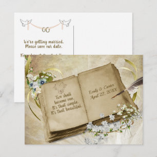Cartão Postal Álbum de Casamento Save The Date