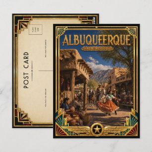 Cartão Postal Albuquerque Novo México Arte Deco Vintage Era de O