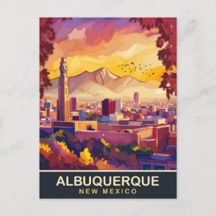 Cartão Postal Albuquerque, Novo México, Cidade Skyline, Viagem
