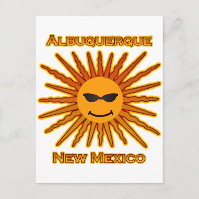 Cartão Postal Albuquerque Novo México Logotipo Sun USA (Frente)