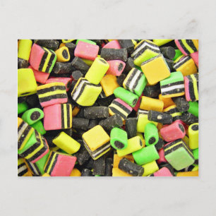 Cartão Postal alcaçuz de cor fluro