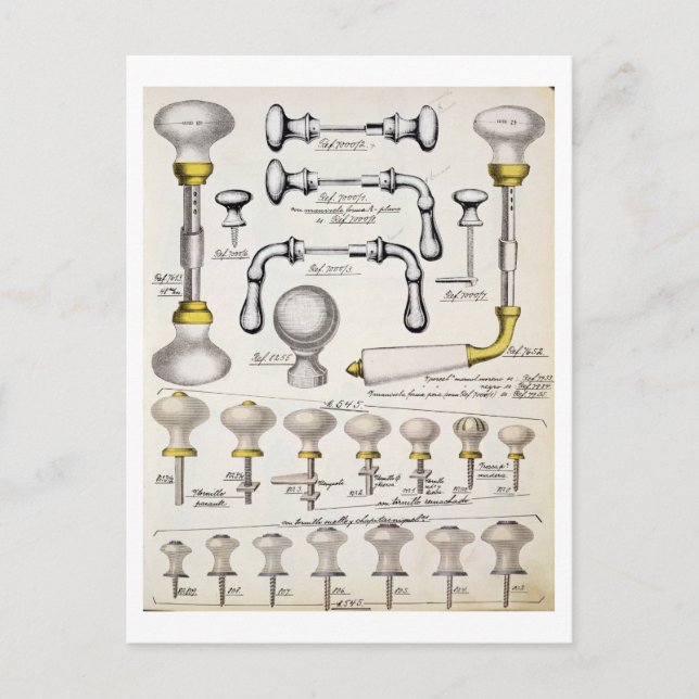 Cartão Postal Alças de porta, a partir de um catálogo comercial  (Frente)