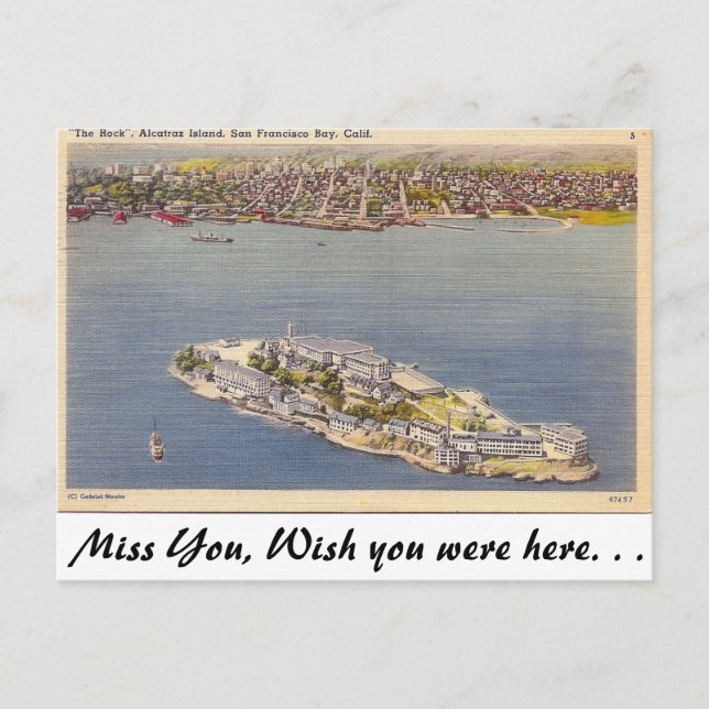 Cartão Postal Alcatraz, São Francisco, Califórnia. (Frente)