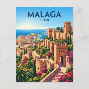 Cartão Postal Alcazaba de Málaga Espanha