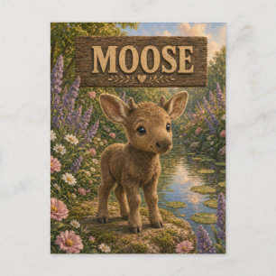 Cartão Postal Alce Fofa História Infantil Berçário Animal