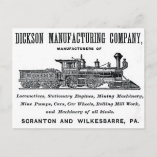 Cartão Postal Alco - Dickson Manufacturing Company 1856