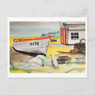 Cartão Postal Aldeburgh, Barco na Praia – Arte Costeira