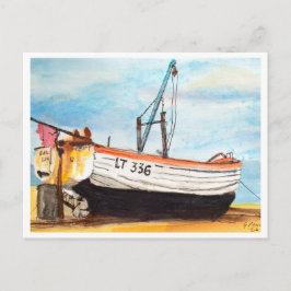 Cartão Postal Aldeburgh, Barco na Praia – Arte Costeira