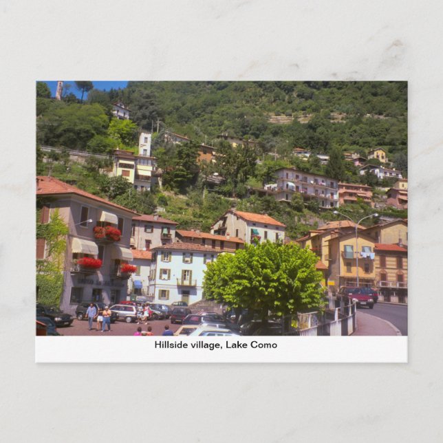 Cartão Postal Aldeia de Hillside, Lago Como (Frente)