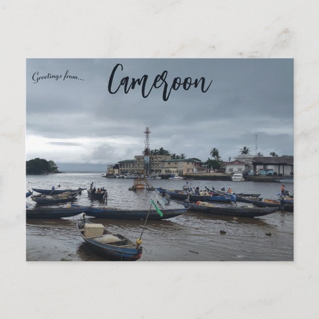 Cartão Postal Aldeia de Pesca nos Camarões (Frente)