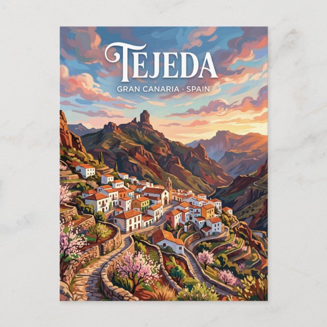 Cartão Postal Aldeia de Tejeda Espanha (Frente)