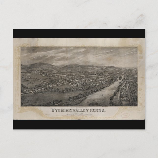 Cartão Postal Aldeia de Wyoming, Wyoming Valley Pensilvânia (Frente)