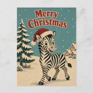 Cartão Postal Aldeia de Zebras na Borda Animal Natal