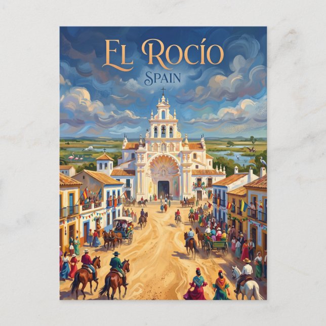 Cartão Postal Aldeia El Rocío Espanha (Frente)