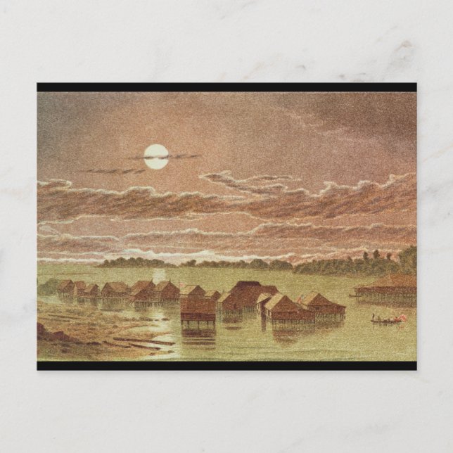 Cartão Postal Aldeia em Basilan, Filipinas (Frente)