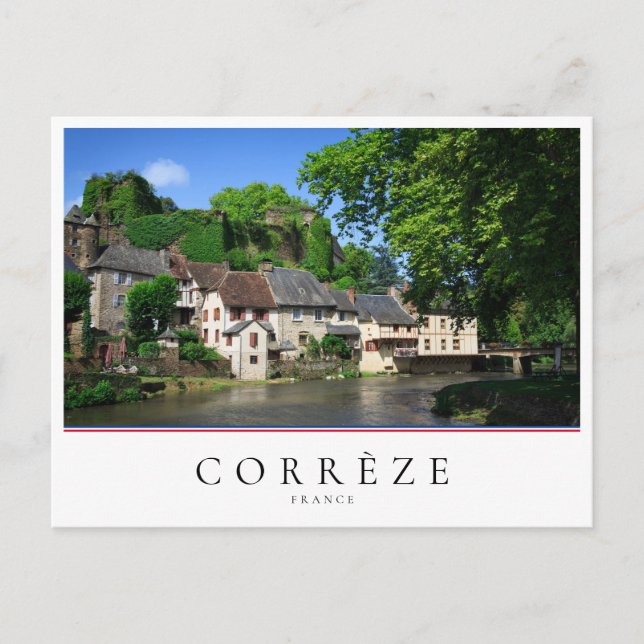 Cartão Postal Aldeia em Corrèze-le-Chateau, França (Frente)