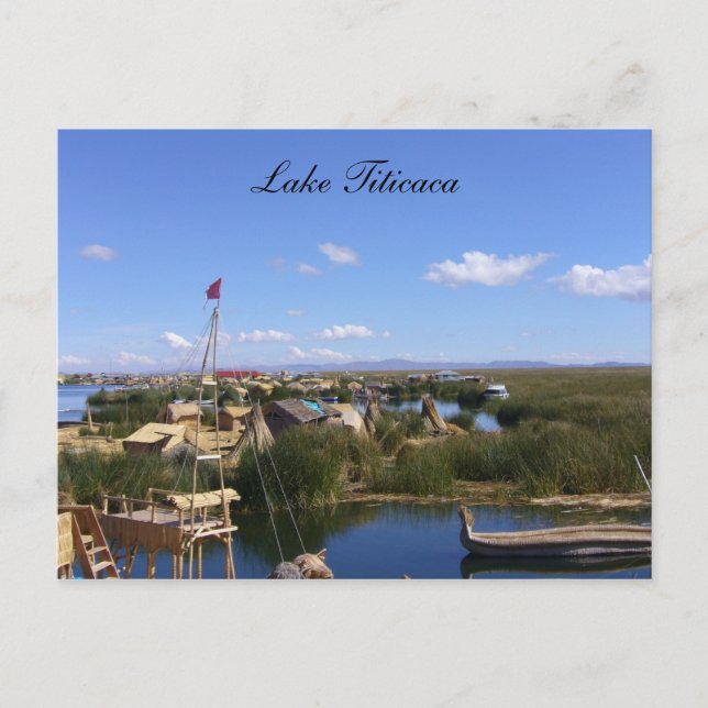 Cartão Postal aldeia flutuante de titicaca (Frente)