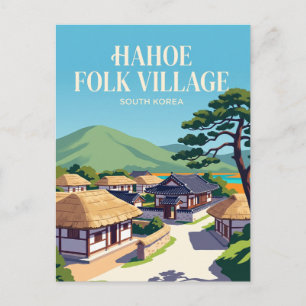 Cartão Postal Aldeia Folclórica Hahoe Coreia do Sul