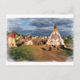 Cartão Postal Aldeia Indígena Nativa Americana