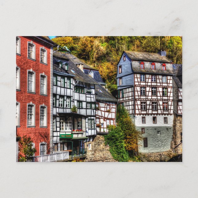 Cartão Postal Aldeia Medieval Monschau na Alemanha (Frente)