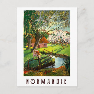 Cartão Postal Aldeia na Normandia, França