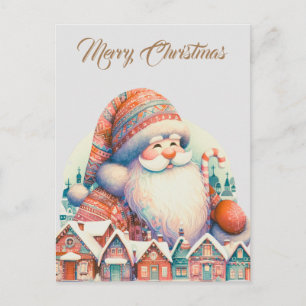 Cartão Postal Aldeia Natalícia Retrô do Papai Noel