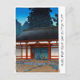 Cartão Postal aldeia noturna legal oriental japanee Hasui Kawase