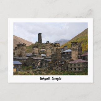 Cartão Postal aldeia Ushguli em Svaneti, Geórgia cartão-postal