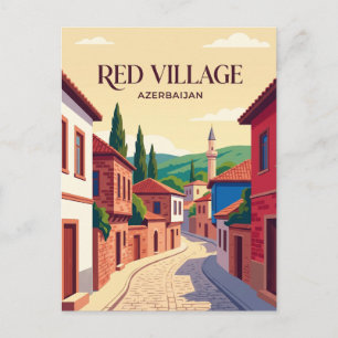 Cartão Postal Aldeia Vermelha Azerbaijão