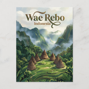 Cartão Postal Aldeia Wae Rebo Indonésia