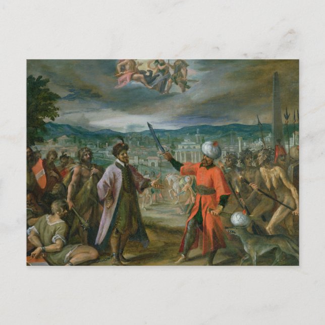 Cartão Postal Alegoria das guerras turcas (Frente)