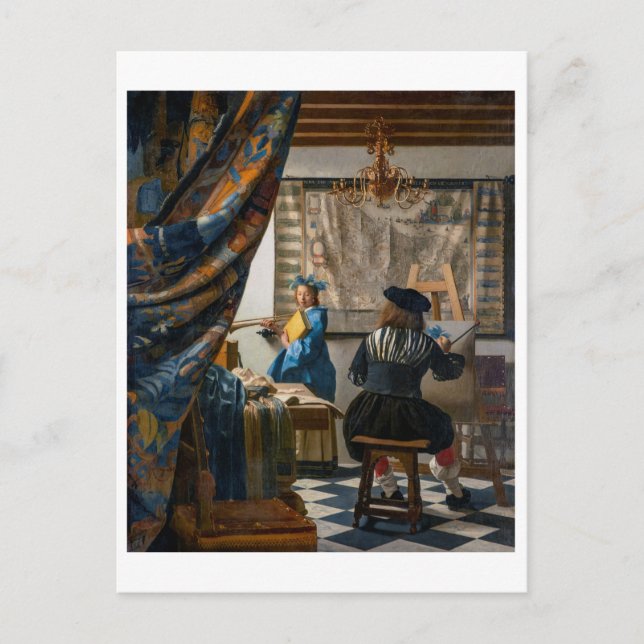 Cartão Postal Alegoria de pintura | Johannes Vermeer | (Frente)