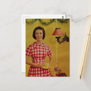 Cartão postal alegre da senhora de Natal da era de