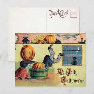 Cartão postal alegre de Halloween vitoriano