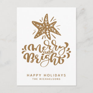 Cartão Postal Alegre e Brilhante   Boas Festas