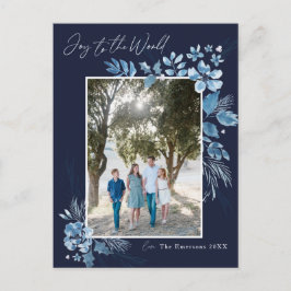 Cartão Postal Alegria ao Mundo Flor de Natal aquarela