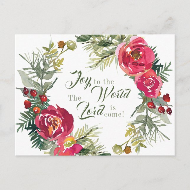 Cartão Postal Alegria ao mundo O Senhor vem, Natal (Frente)