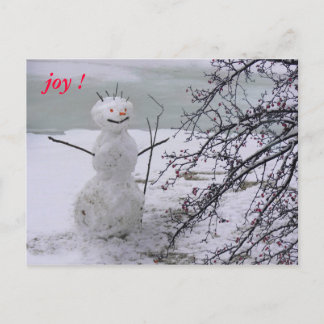 Cartão Postal alegria do boneco de neve