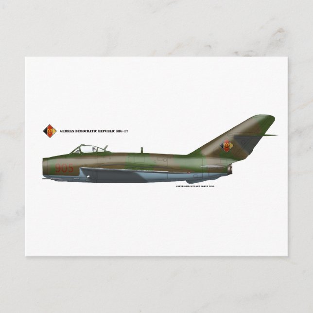 Cartão Postal Alemanha Oriental MiG17 Fresco (Frente)