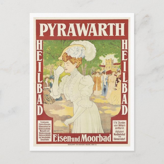 Cartão Postal Alemanha, Pyrawarth Heilbad, Spa Culture Vintage (Frente)