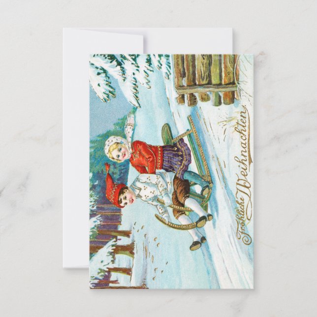 Cartão postal alemão de Natal Vintage (Frente)