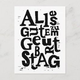 Cartão postal alemão "Feliz Aniversário" Lino Impr