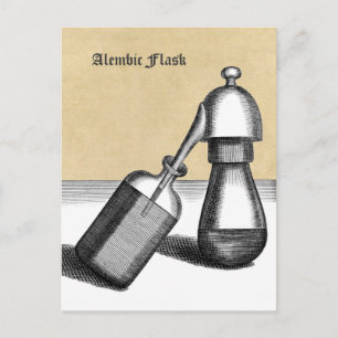 Cartão Postal Alembic Flask Medieval Alchemy Lab