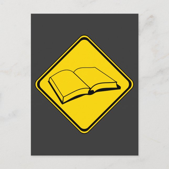 Cartão Postal Alerta: Livros à Frente! (Frente)