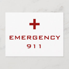 Cartão Postal Alerta médico de emergência branco