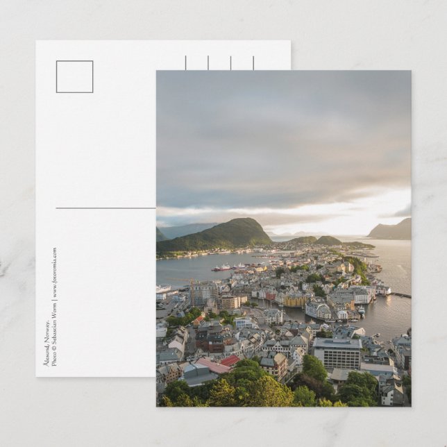 Cartão Postal Alesund Noruega (Frente/Verso)
