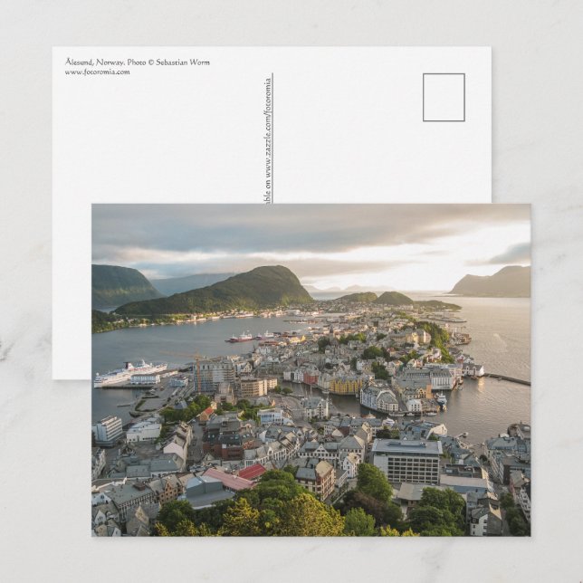 Cartão Postal Alesund Norway Souvenir (Frente/Verso)