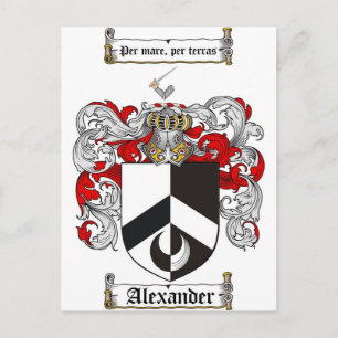 Cartão Postal Alexander Casaco de Arms/Alexander Family Crest