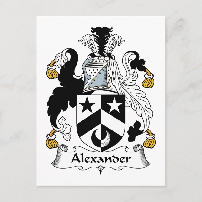 Cartão Postal Alexander Family Crest (Frente)